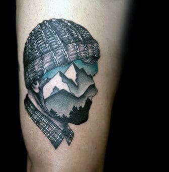 Face Mountain Top Tattoos For Men