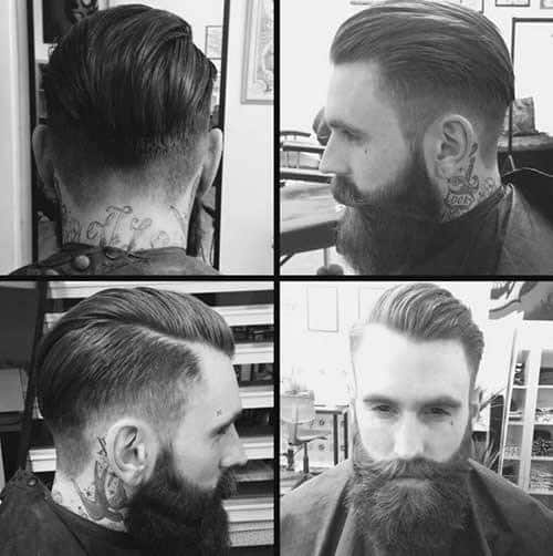 Fade Slicked Back Guys Haircut