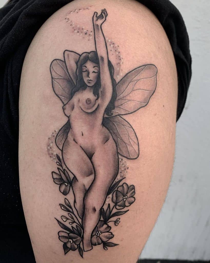 Fairy God Mother Magic Creatures Happy Tattoo