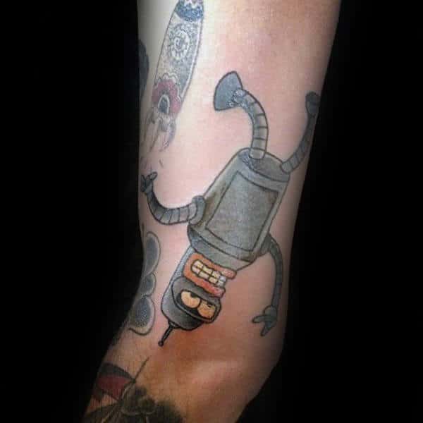 Falling Bender Mens Futurama Tattoo Ideas