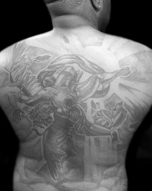 Falling Icarus Mens Full Back Tattoos