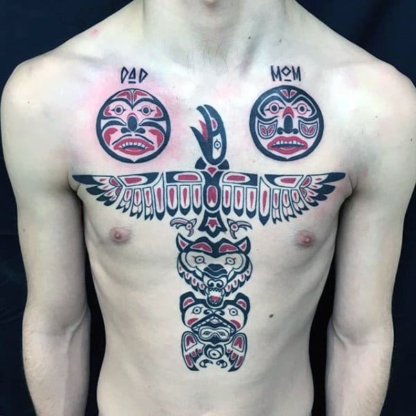 Family Haida Tattoo Male Torso