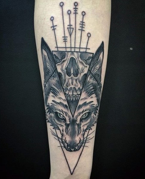 Fantastic Black Fox Tattoo Males Forearm