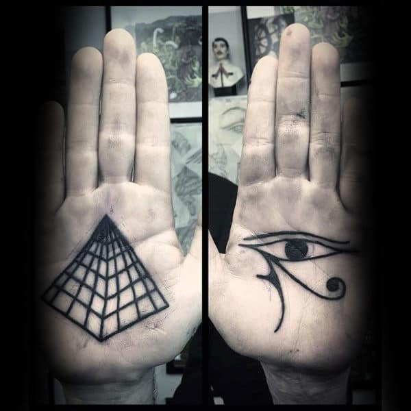 Fantastic Dark Black Tattoo Male Palms