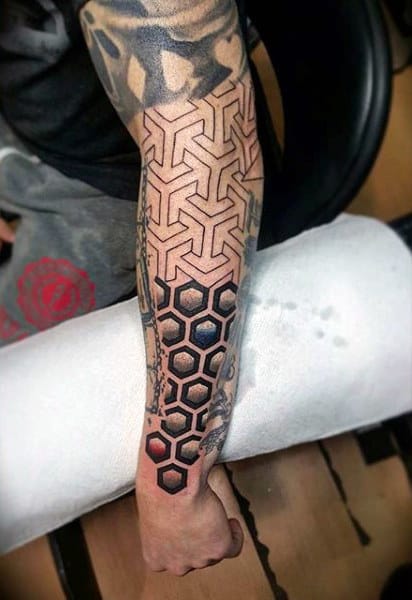 Fantastic Honeycomb Tattoo Mens Full Sleeves