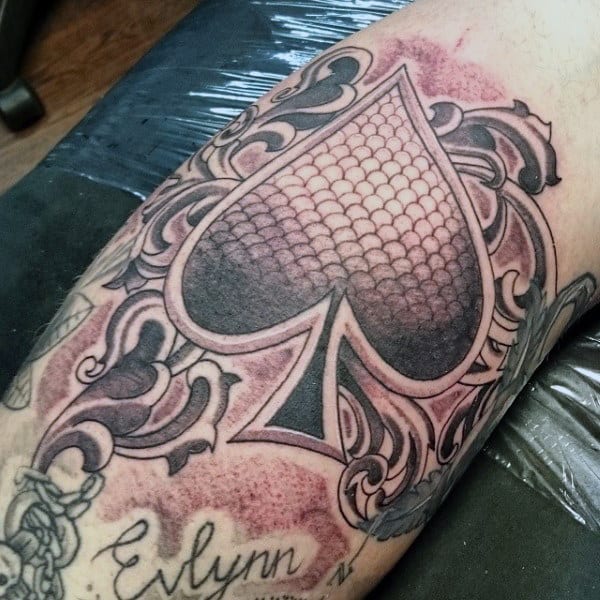 Fantastic Shaded Ace Tattoo Mens Forearms