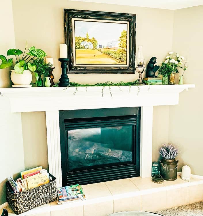 farmhouse fireplace mantel decor