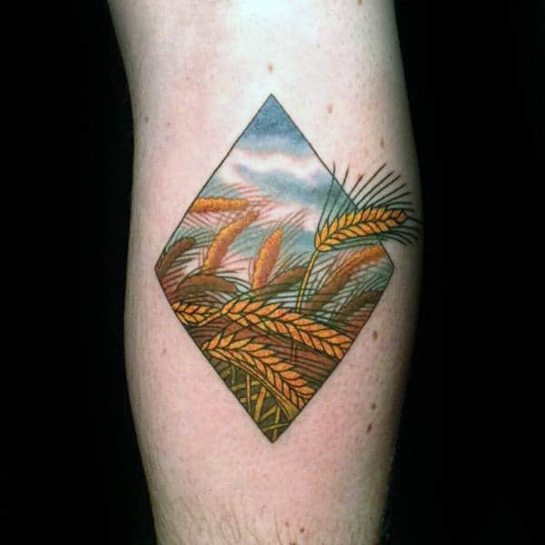 Farm Wheat Blowing In The Wind Guys Inner Arm Tattoos