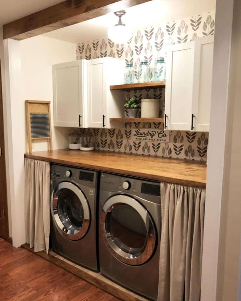 farmhouse laundry room washer and dryer