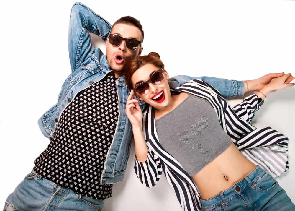 fashion couple in sunglasses