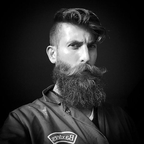 Big beard with full shaved undercut