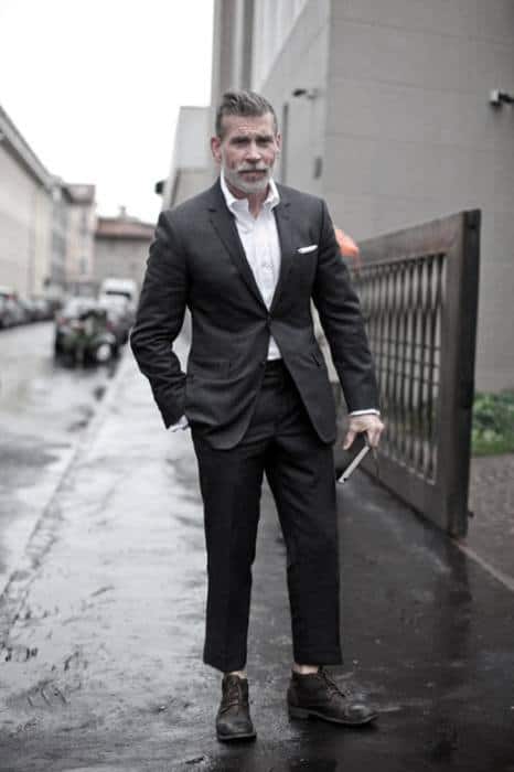 Fashionable Male How To Wear A Black Suit Without A Tie White Dress Shirt And Pocket Square Outfit