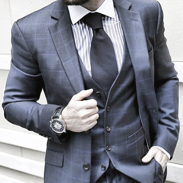Fashionable Male Navy Blue Suit Styles Business Professional