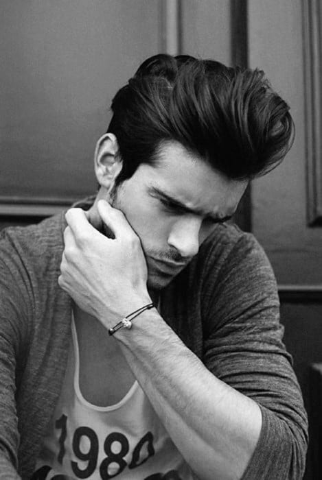 Fashionable Medium To Long Thick Mens Quiff Haircut