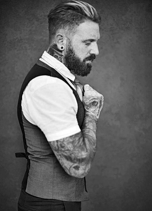 Fashionable Mens Low Fade Slicked Back Hairstyles