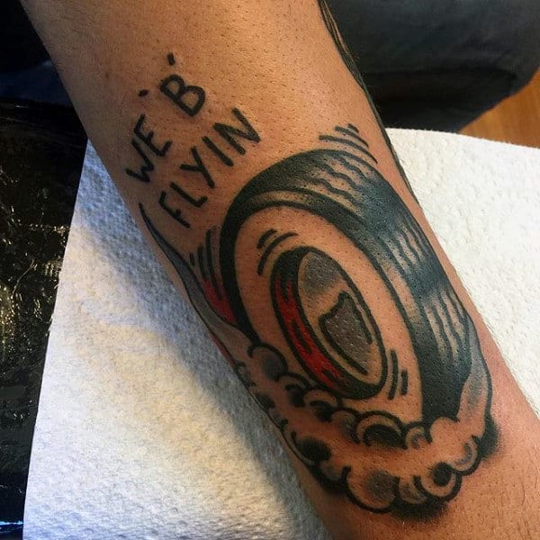 Fast Wheels Hot Rod Tattoo Male Arms