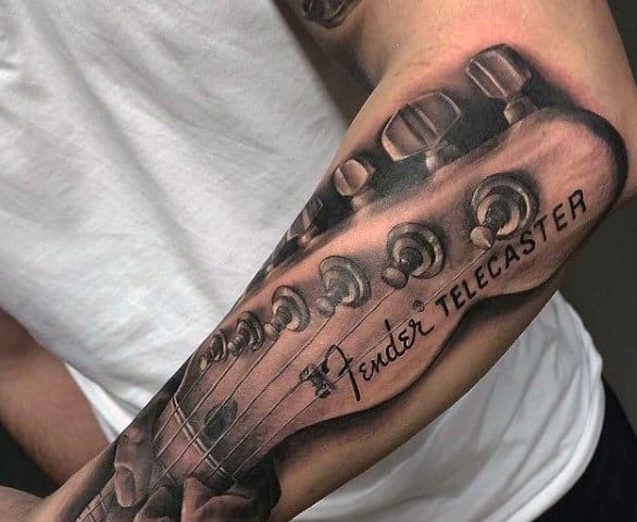 Fender Telecaster Guitar Tattoos For Men