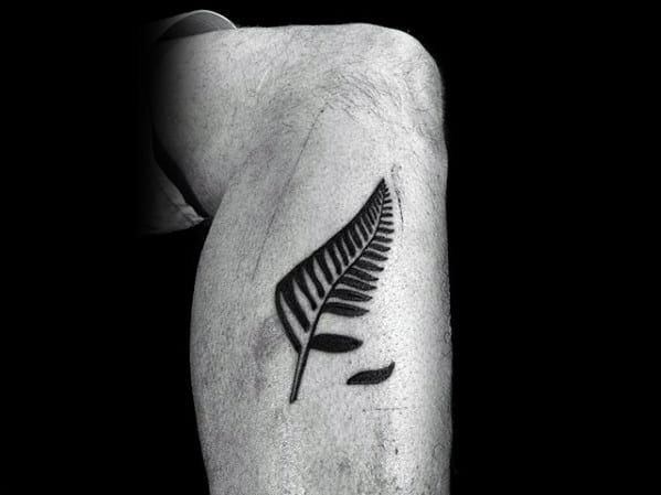 Fern Leaf Mens Small Unique Leg Tattoos
