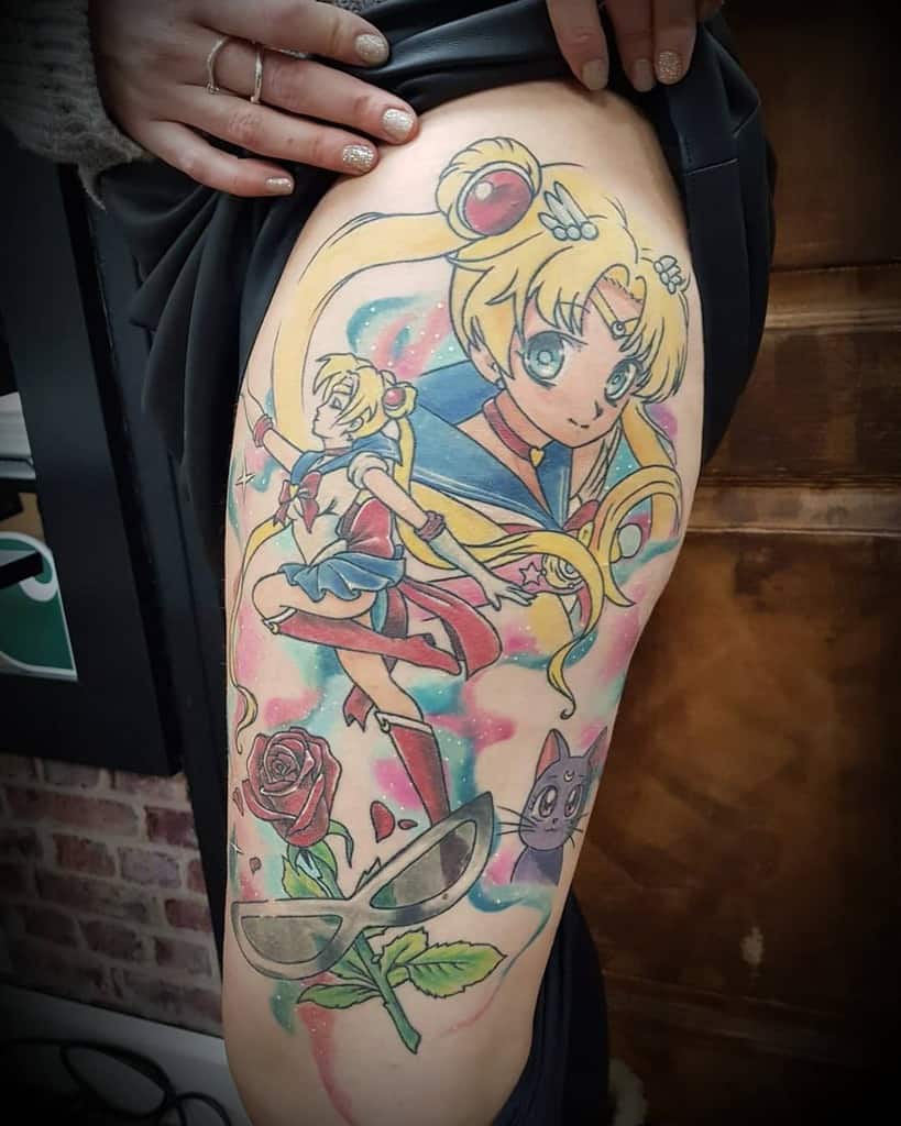 Fine Colored Sailor Moon Tattoo