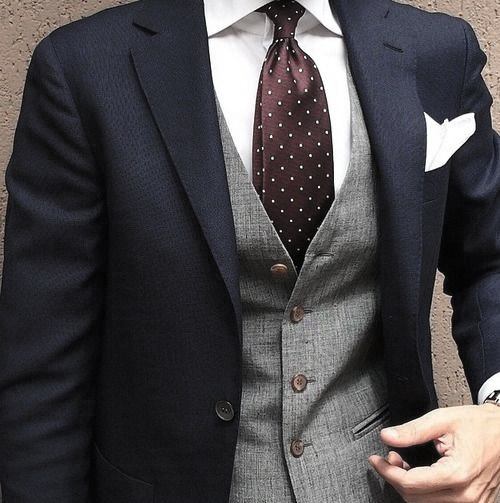 Fine Male Fashion Navy Blue Suit Style Ideas Red Dot Tie