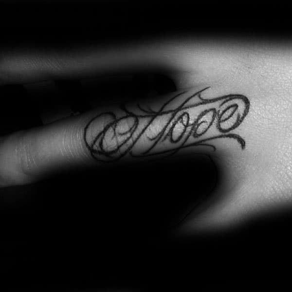 Finger Hope Mens Tattoo Designs