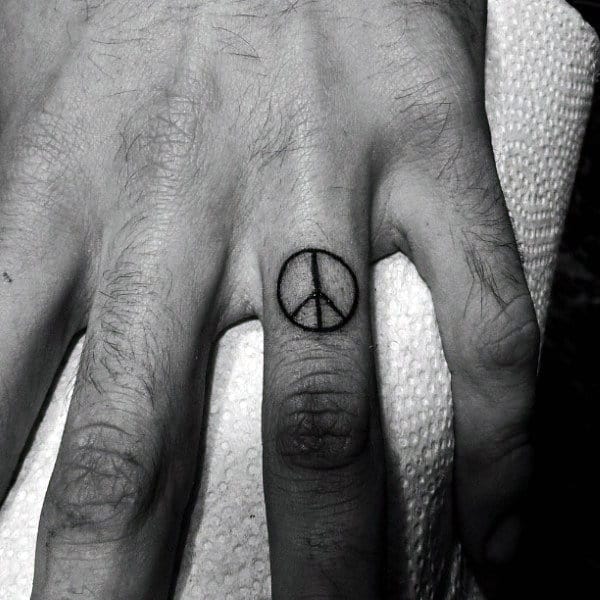 Finger Peace Sign Male Tattoo Ideas