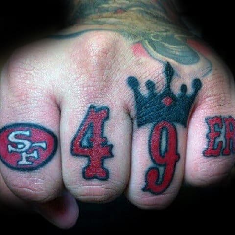 Finger San Francisco 49ers Small Guys Tattoos