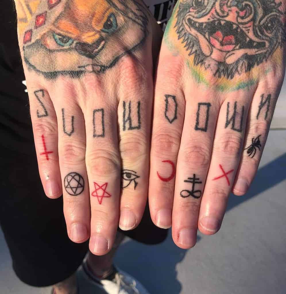 Finger tattoo slow down small icons
