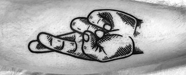 Fingers Crossed Tattoo Designs For Men
