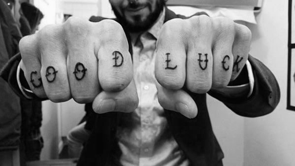 Fingers Male Cool Good Luck Tattoo Ideas