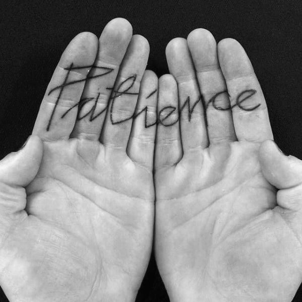Fingers Patience Male Tattoos