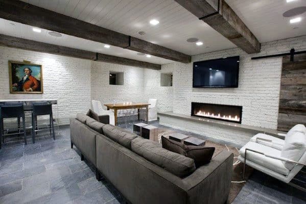 basement fireplace