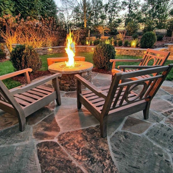 Fire Pit Home Flagstone Patio Ideas