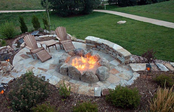 Fire Pit Ideas For Flagstone Patio Backyard