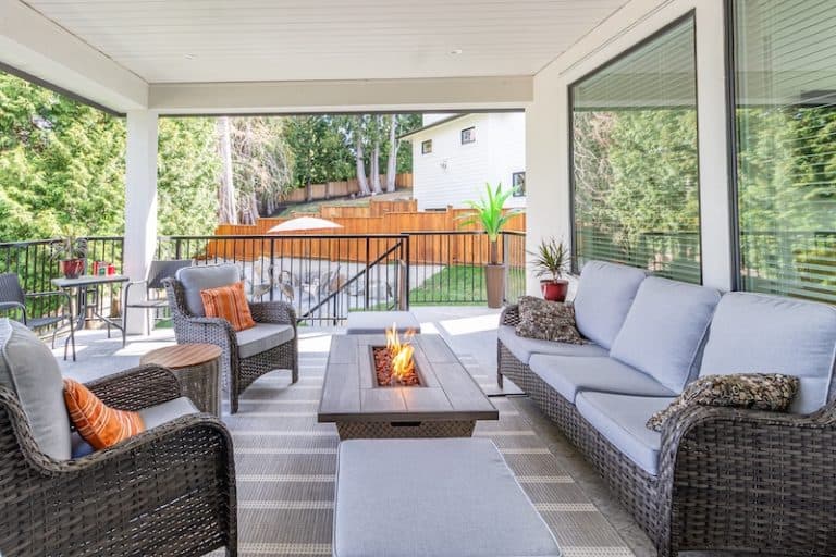 pergola fire pit and seating
