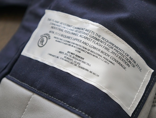Fire Resistant Full Swing Quick Duck Jacket Inner Tag Nfpa 2112