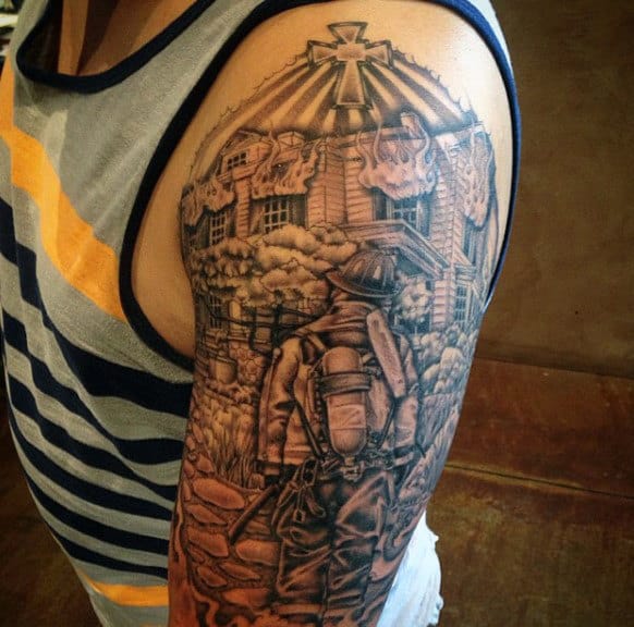 Firefighter Tribute Tattoos Men