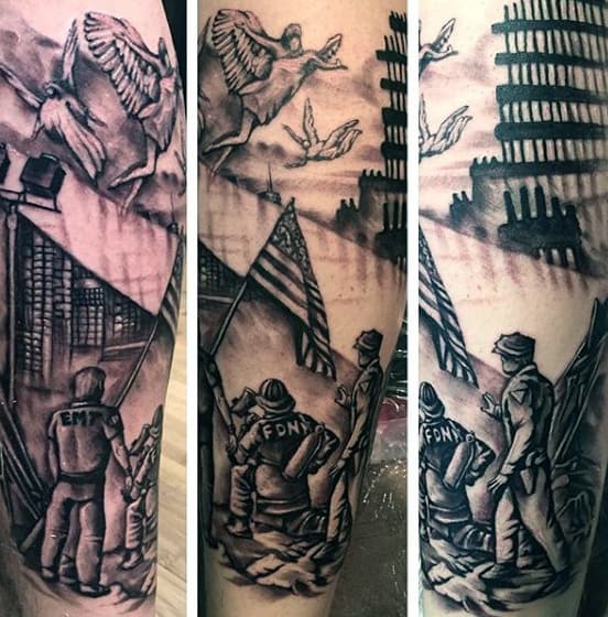 Firefighters Tattoos Designs On Man