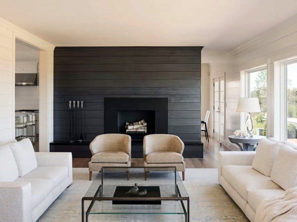 cozy shiplap fireplace