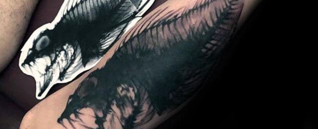 Fish Skeleton Tattoo Designs For Men