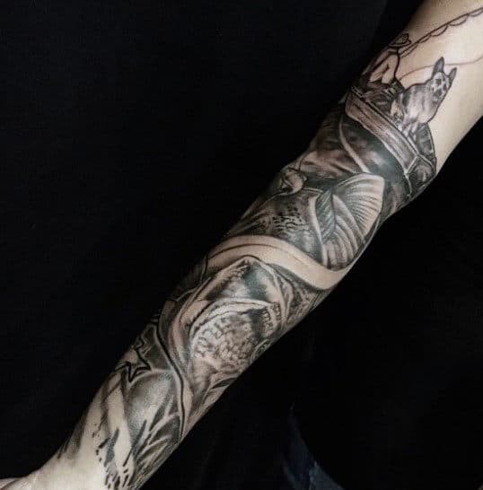 Fishing Boat Tattoo For Men