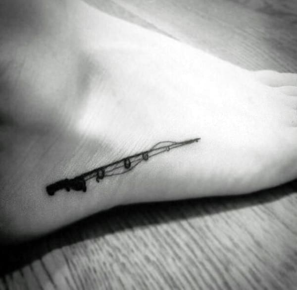 Fishing Pole Mens Memorial Grandpa Foot Tattoos