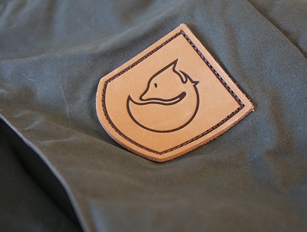 Fjallraven Kajka 75 Liter Backpack Leather Patch Stiched Detail