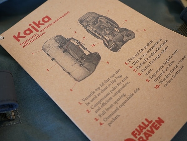 Fjallraven Kajka Mens Hiking Backpack Features