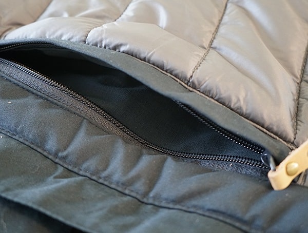Fjallraven Skogso Padded Jacket Zipper Pocket Open