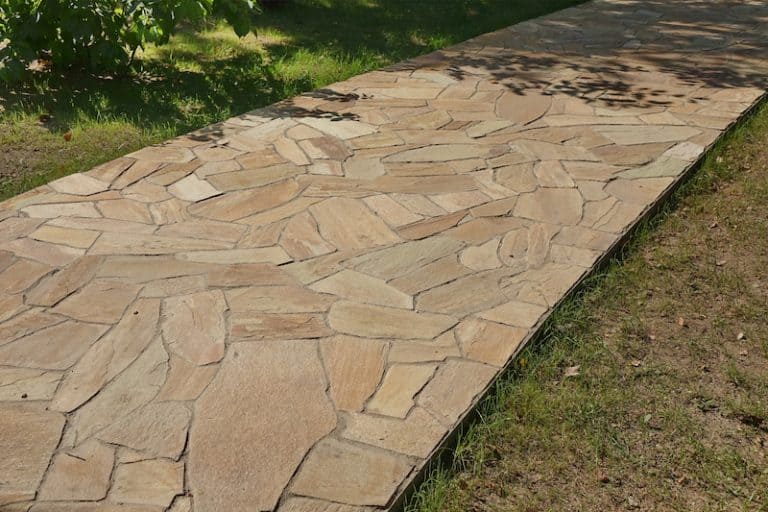 flagstone walkway backyard