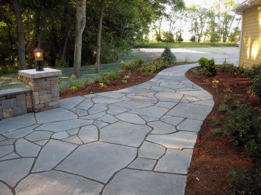 concrete flagstone walkway