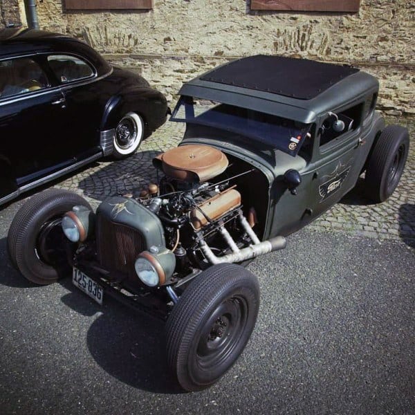 Flat Black Open Engine Badass Rat Rods