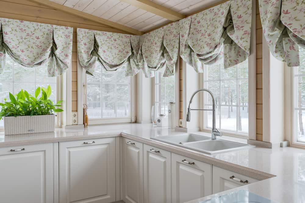 floral kitchen curtain ideas 1