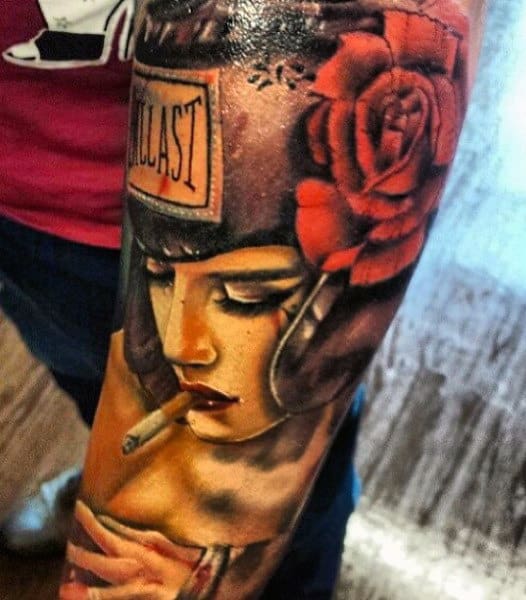 Flower Male Tattoo Boxing Gloves Sleeve